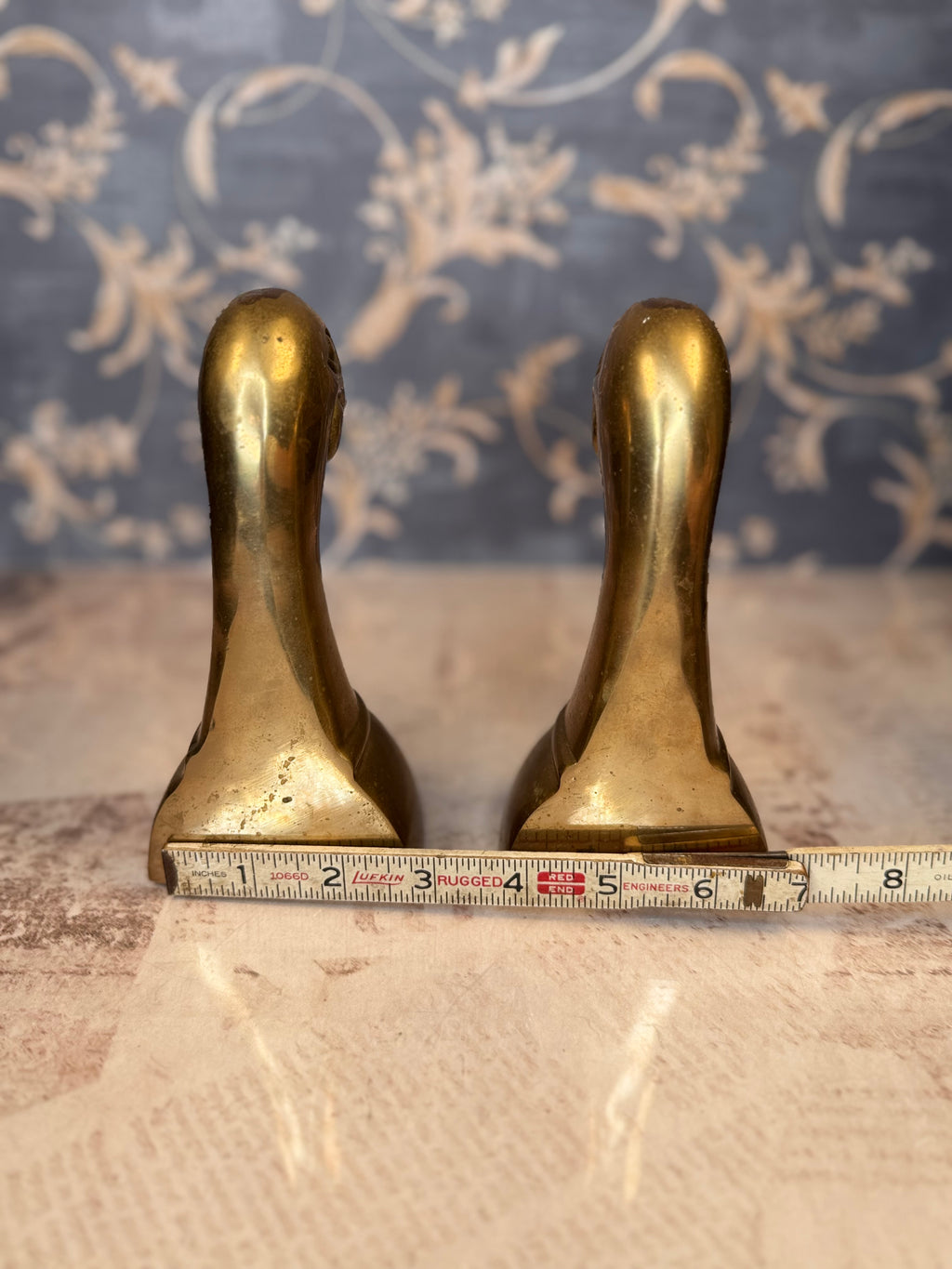 Vintage Brass Duck Bookends | Mid-Century Waterfowl Bookends