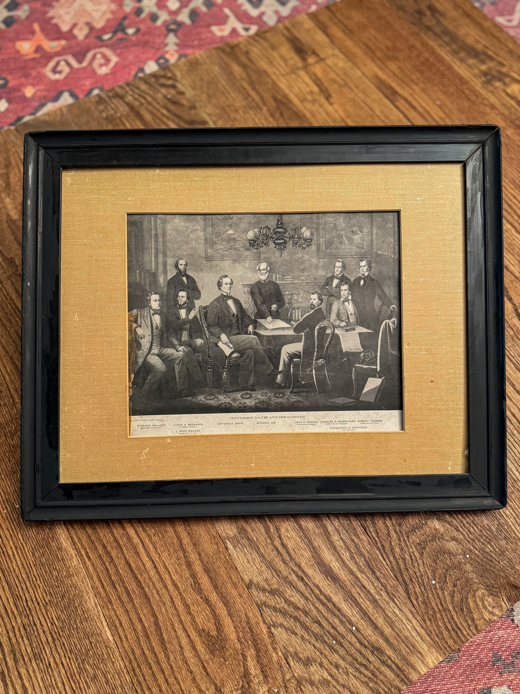 Antique Jefferson Davis and His Cabinet Framed Print | 1904 Historical Americana