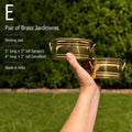 Vintage Brass Jardiniere Planter Pair Nesting Brass Cachepots
