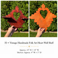 Vintage Handmade Folk Art Heart Wall Shelf