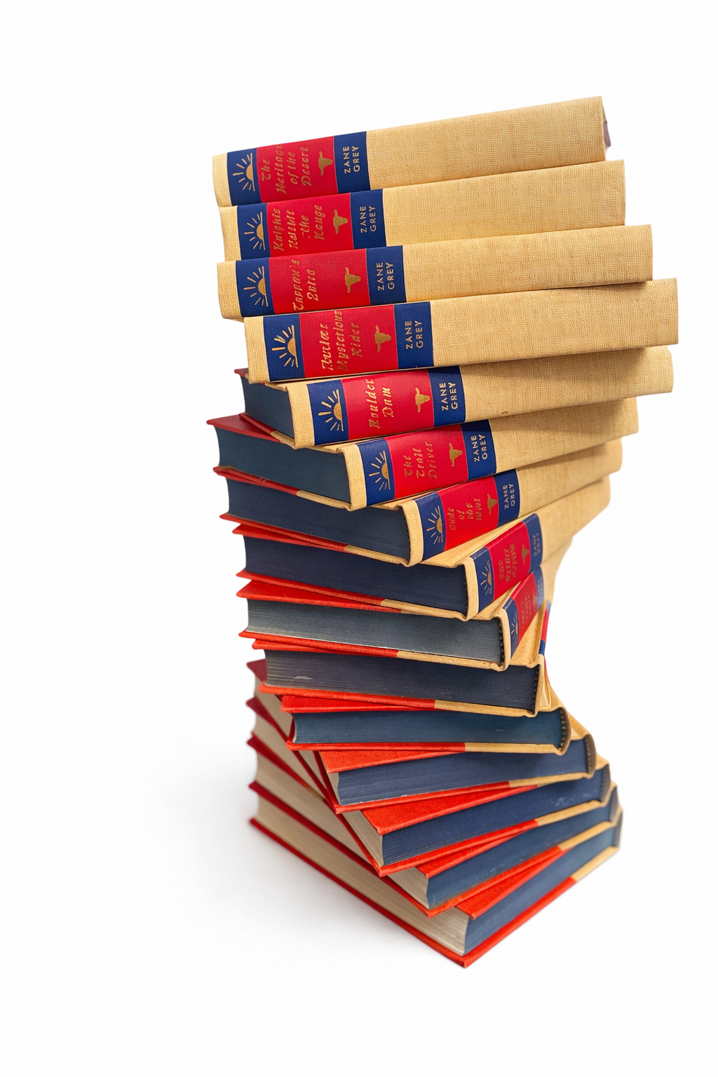 Mid-Century Zane Grey Western Book Set (15) Linen Bindings