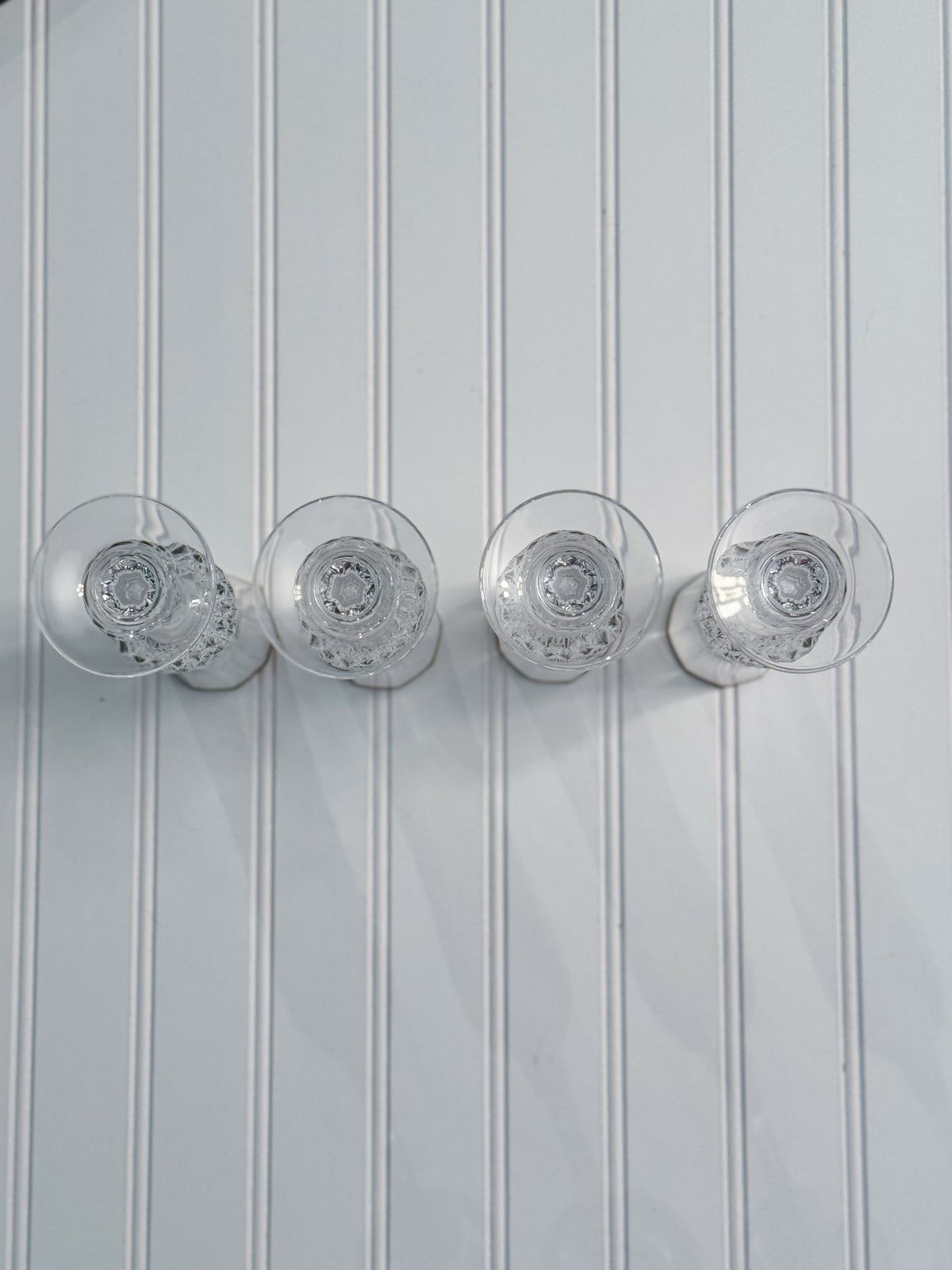 Vintage Gold-Rimmed Crystal Champagne Flutes, Set of 4 | Cut Crystal Stemware