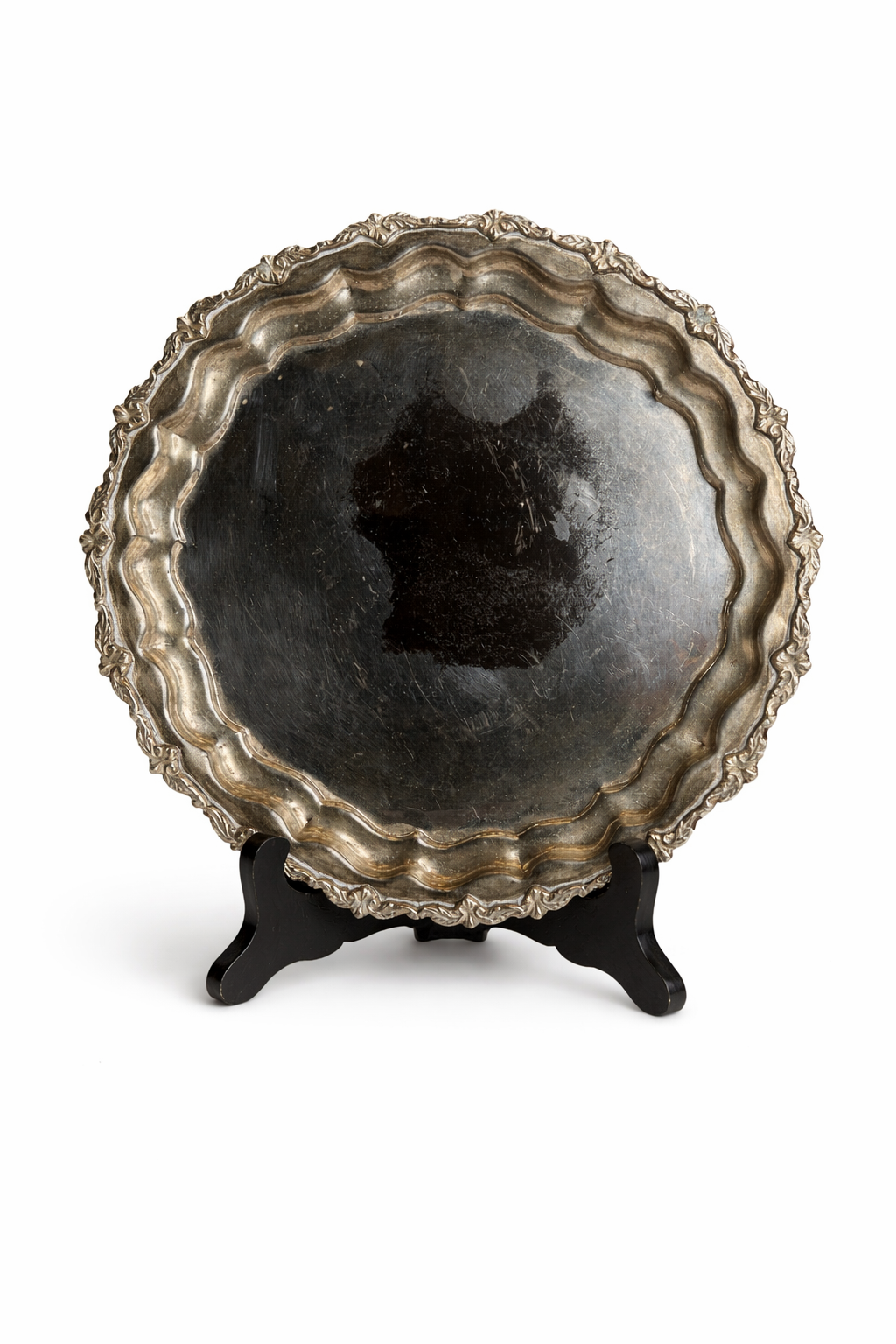 Collected Silverplate Riser with Ornate Feet, 10.5”