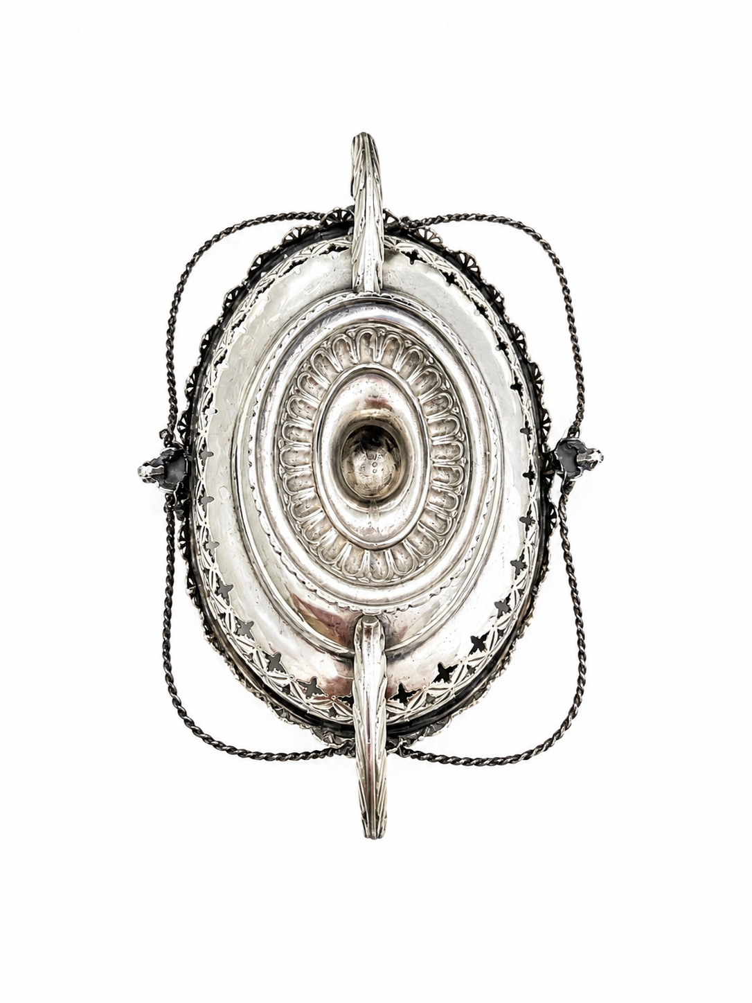 Antique Silverplate Ram’s Head Centerpiece Bowl with Draped Chains | E.G. Webster & Son