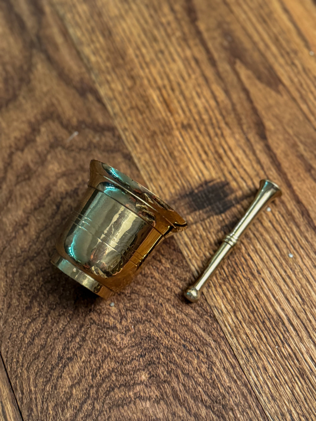 Vintage Solid Brass Mortar and Pestle
