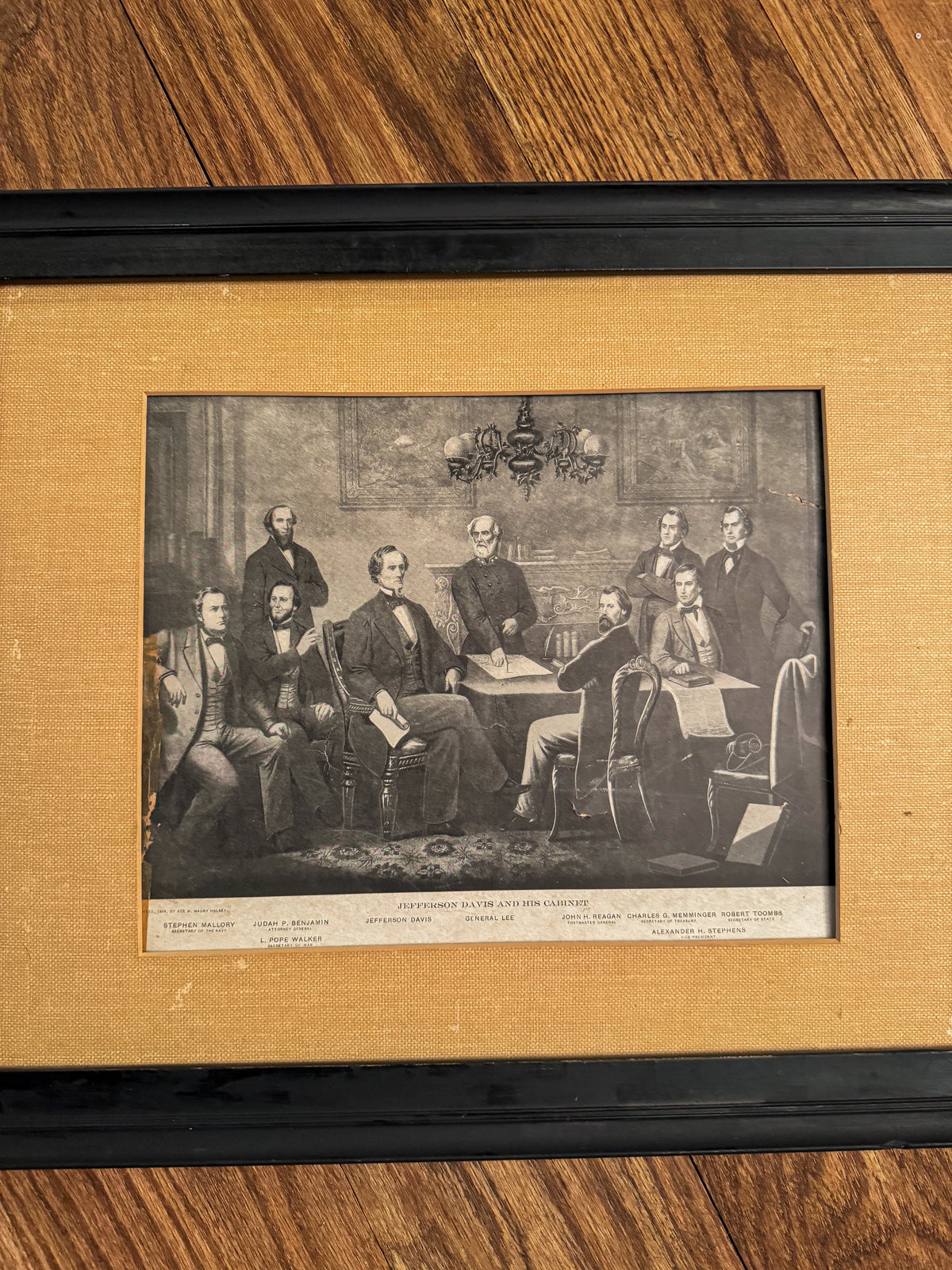 Antique Jefferson Davis and His Cabinet Framed Print | 1904 Historical Americana
