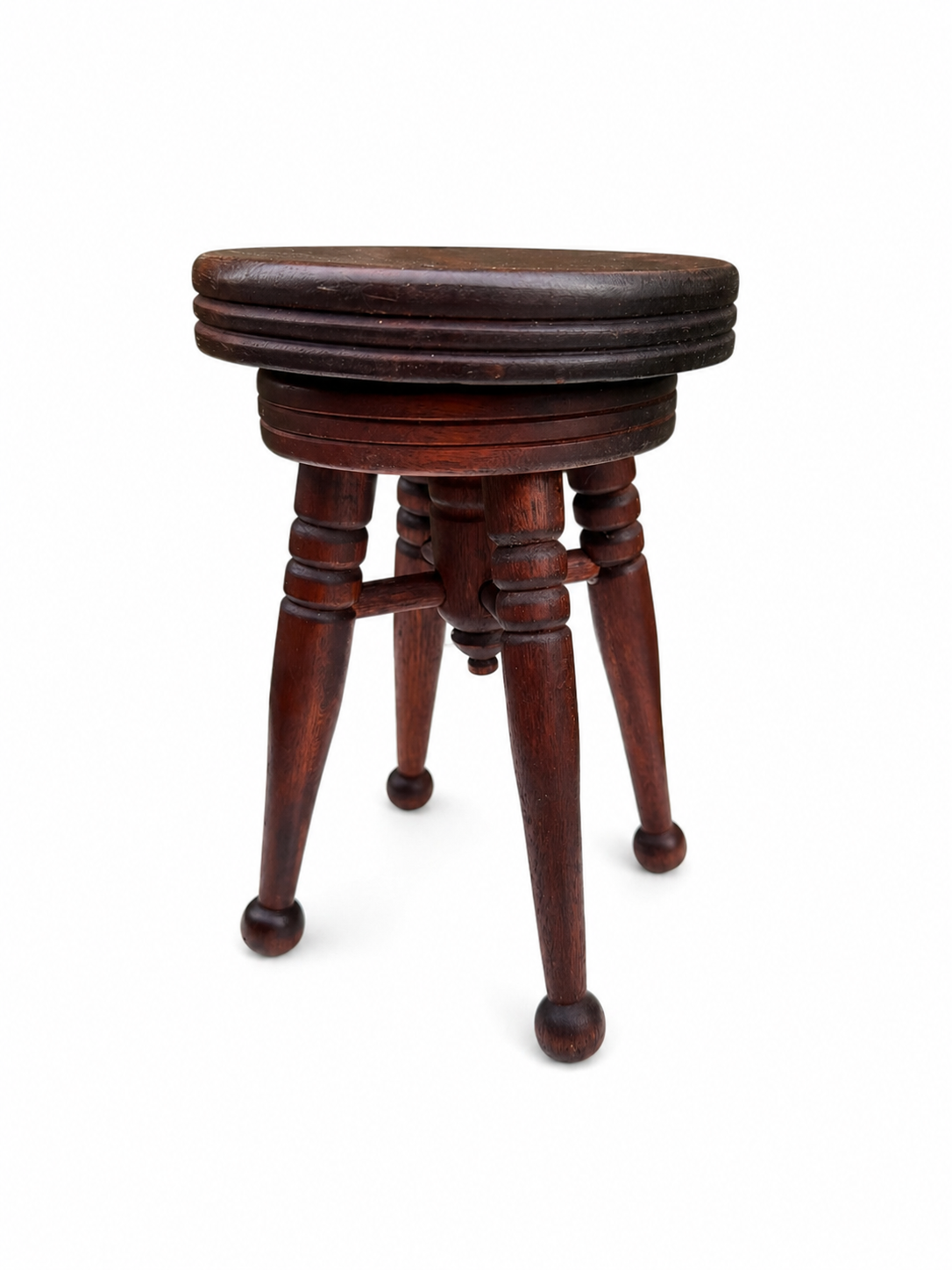 Antique Adjustable Piano Stool — Salesman Sample, Mahogany