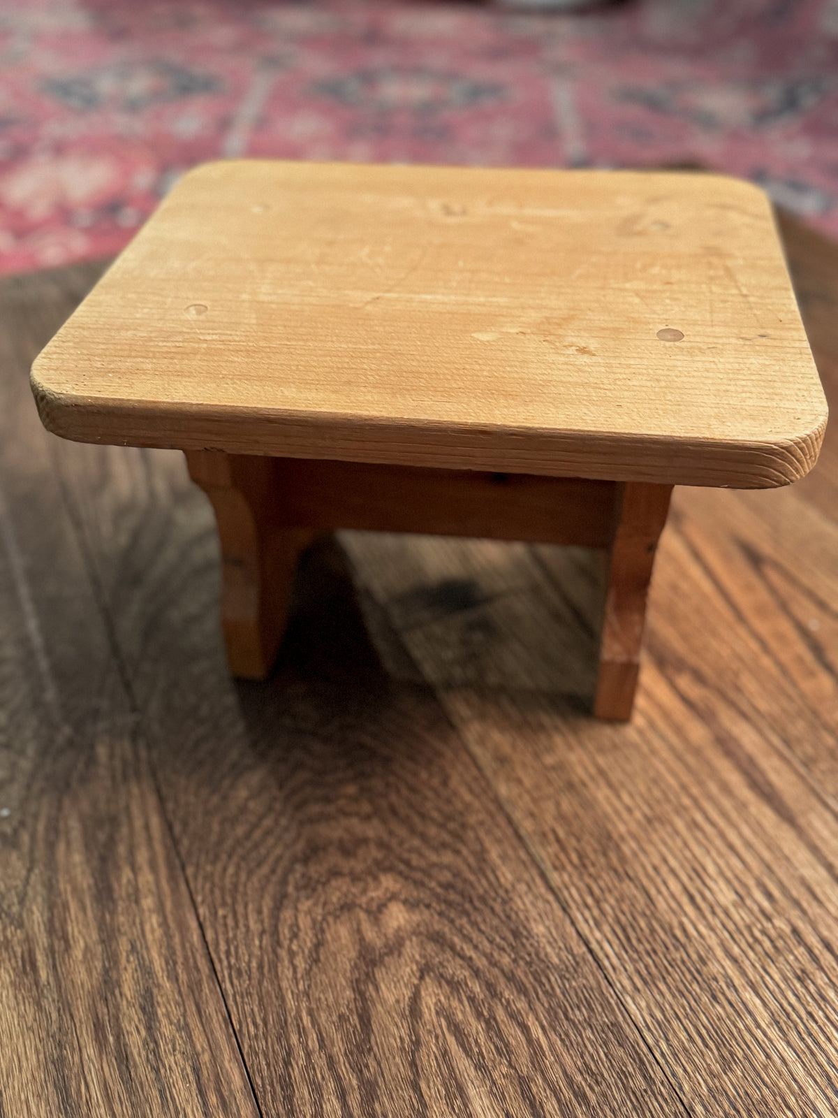 Vintage Wooden Riser Stool | Natural Wood Display Stand