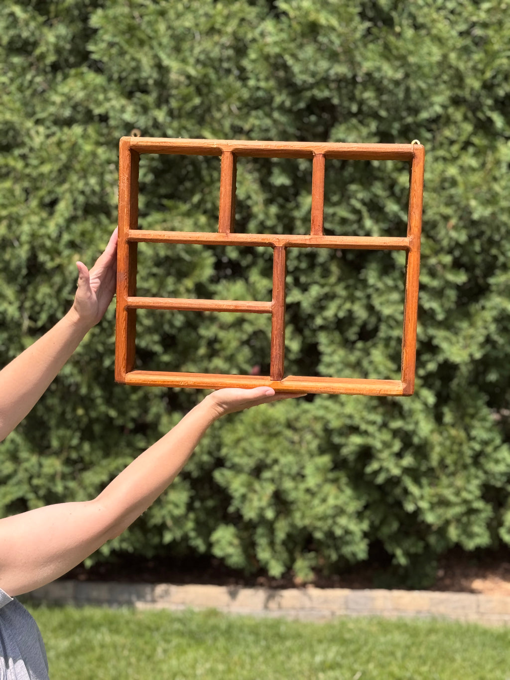 Vintage Wooden Wall Cubby Shelf Display Shelf Shadow Box Curio Shelf