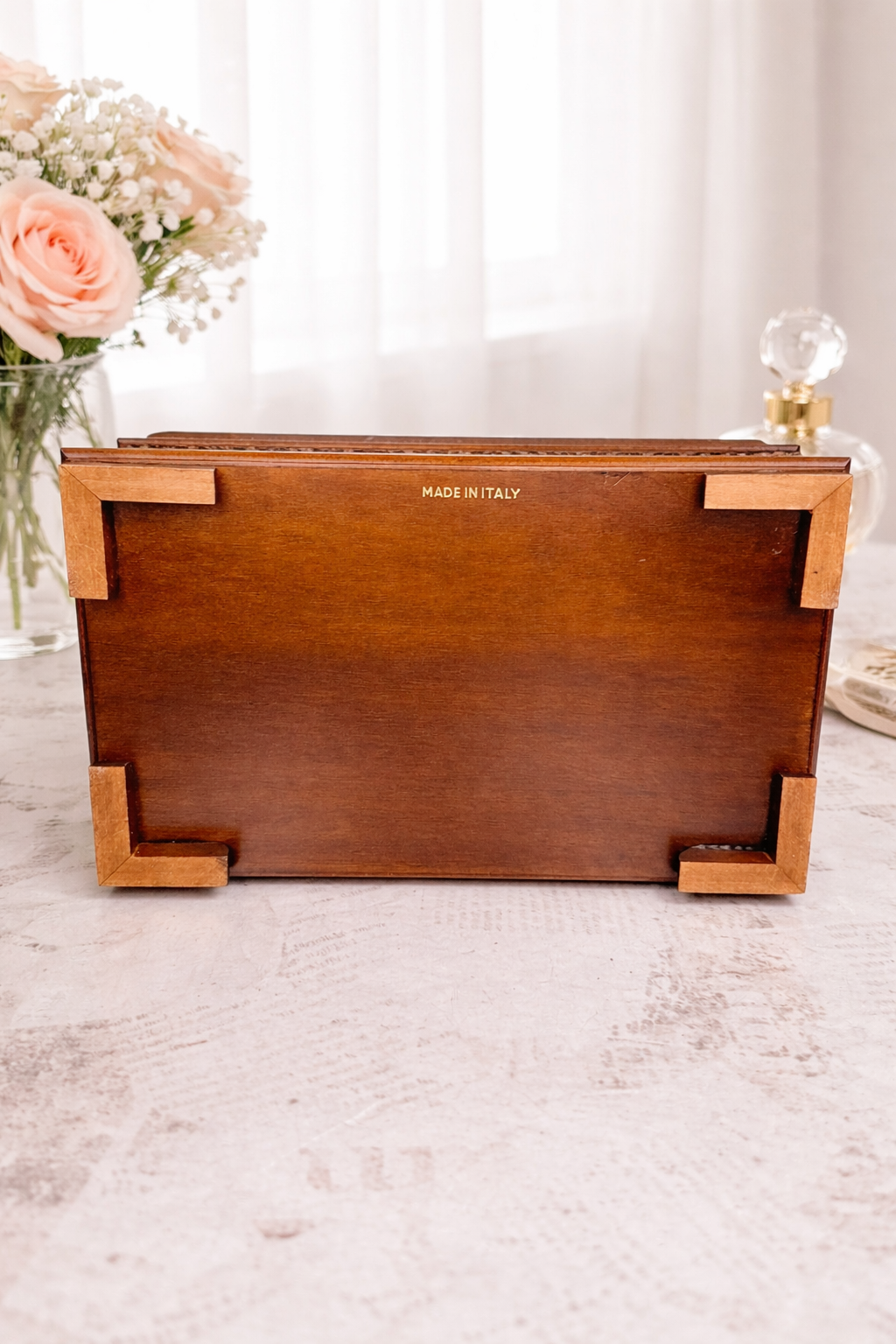 Italian Velvet Jewelry Box with Trim Detail — Estate Found