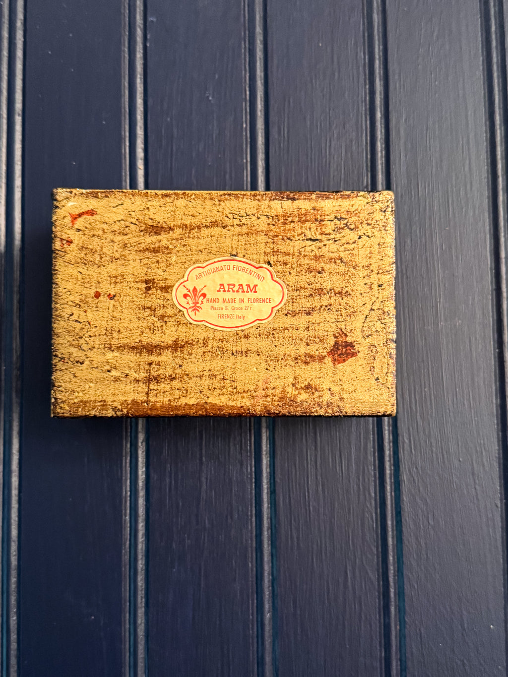 Vintage ARAM Florentine Box | Handmade in Florence | Velvet-Lined Italian Keepsake Box