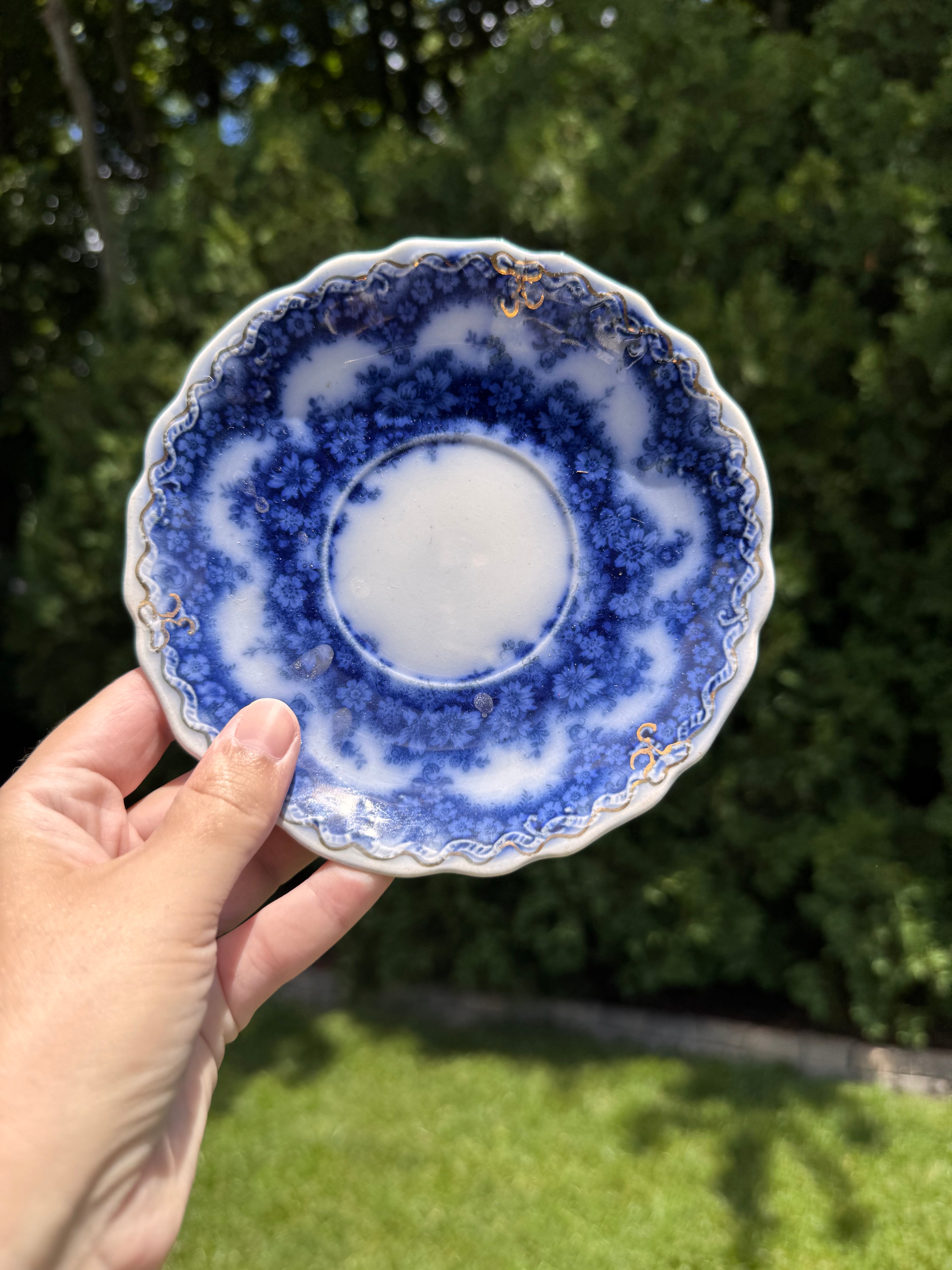Vintage W.H. Grindley “Osborne” Flow Blue Saucer