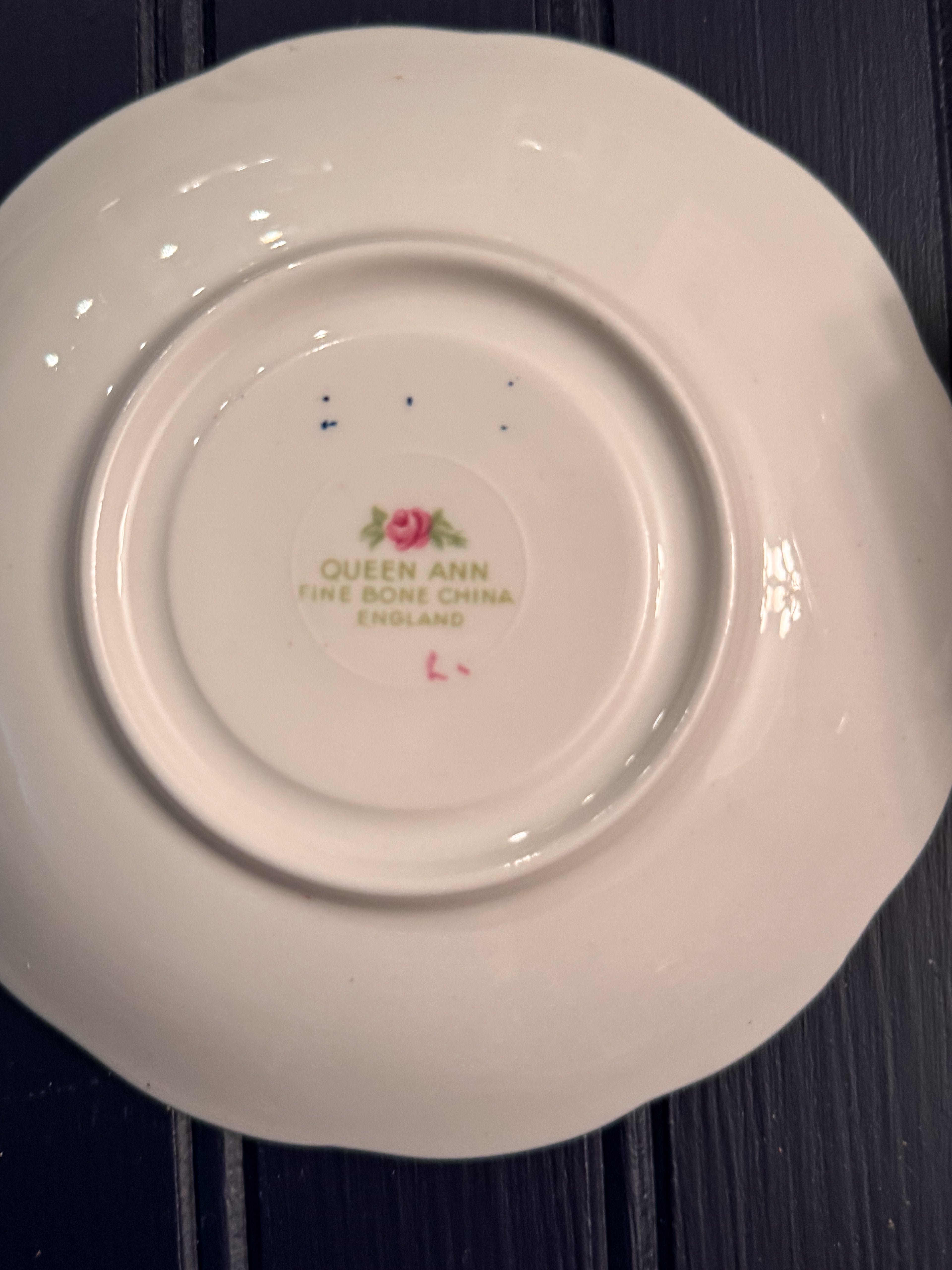Vintage Queen Anne Fine Bone China Teacup & Saucer | Pink Rose Pattern | Made in England