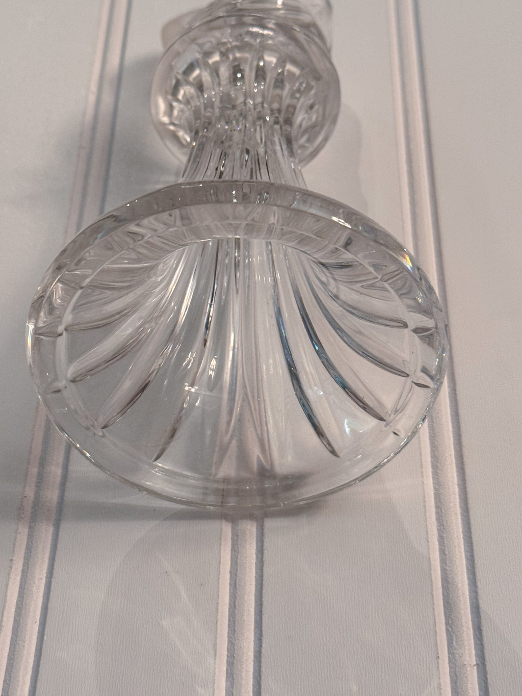 Vintage Frosted Glass Swan Sculpture | Heavy Clear Glass Pedestal Accent | 8”