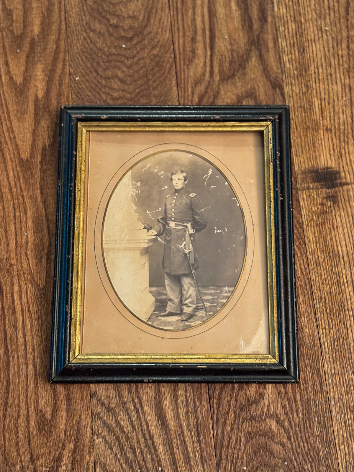 Antique Civil War Soldier Photographic Reproduction | Framed Cabinet Card Portrait