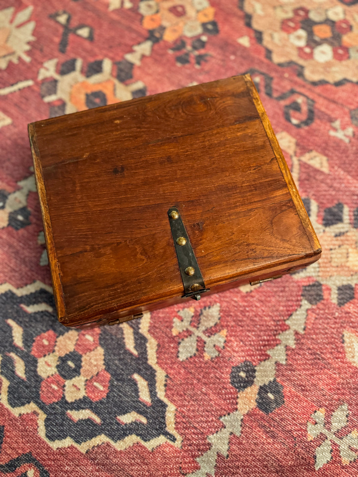 Antique 19th-Century Triple-Fold Traveling Writing Desk with Fitted Compartments