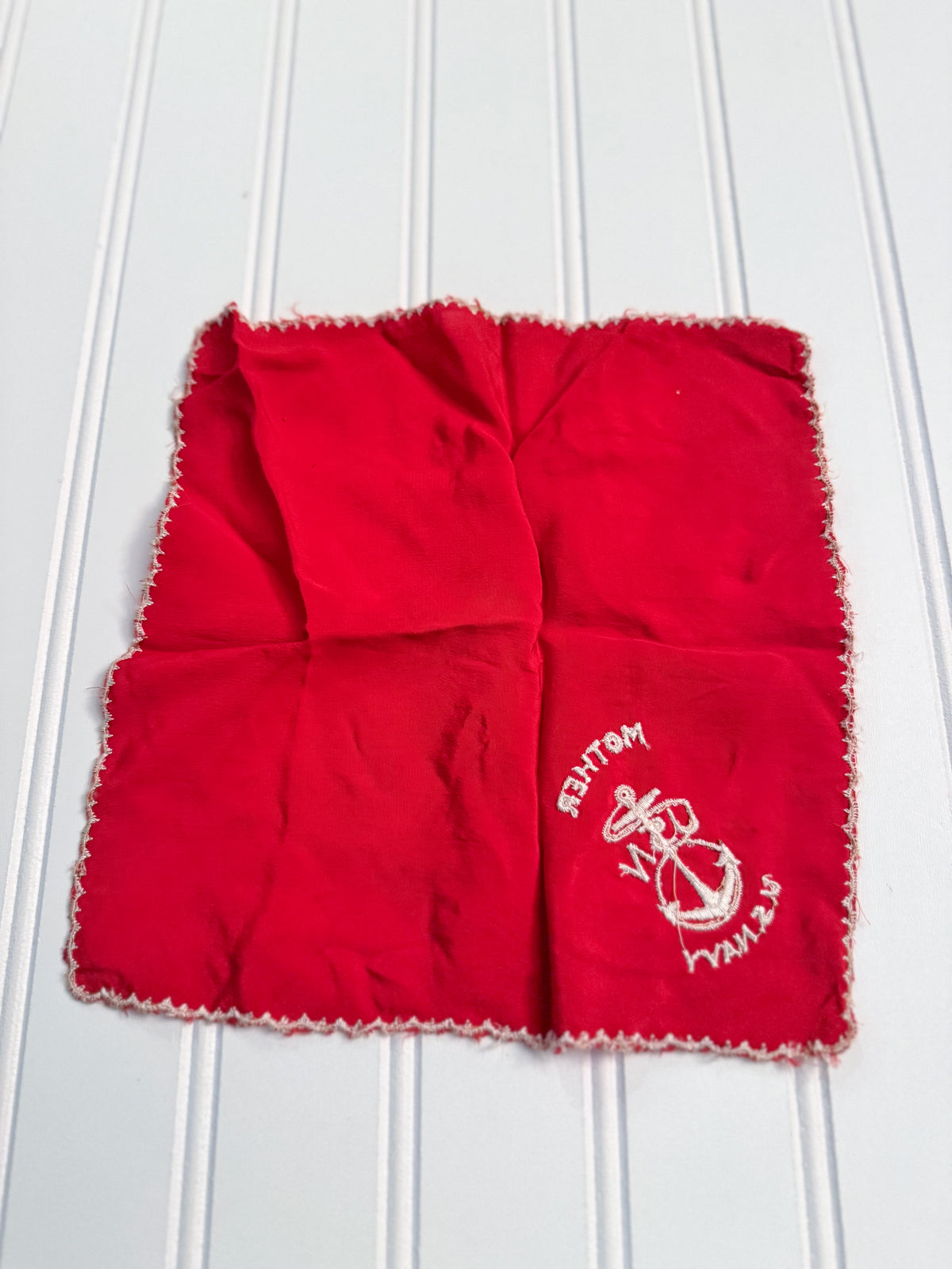 Vintage U.S. Navy “Mother” Sweetheart Hanky | Embroidered Silk