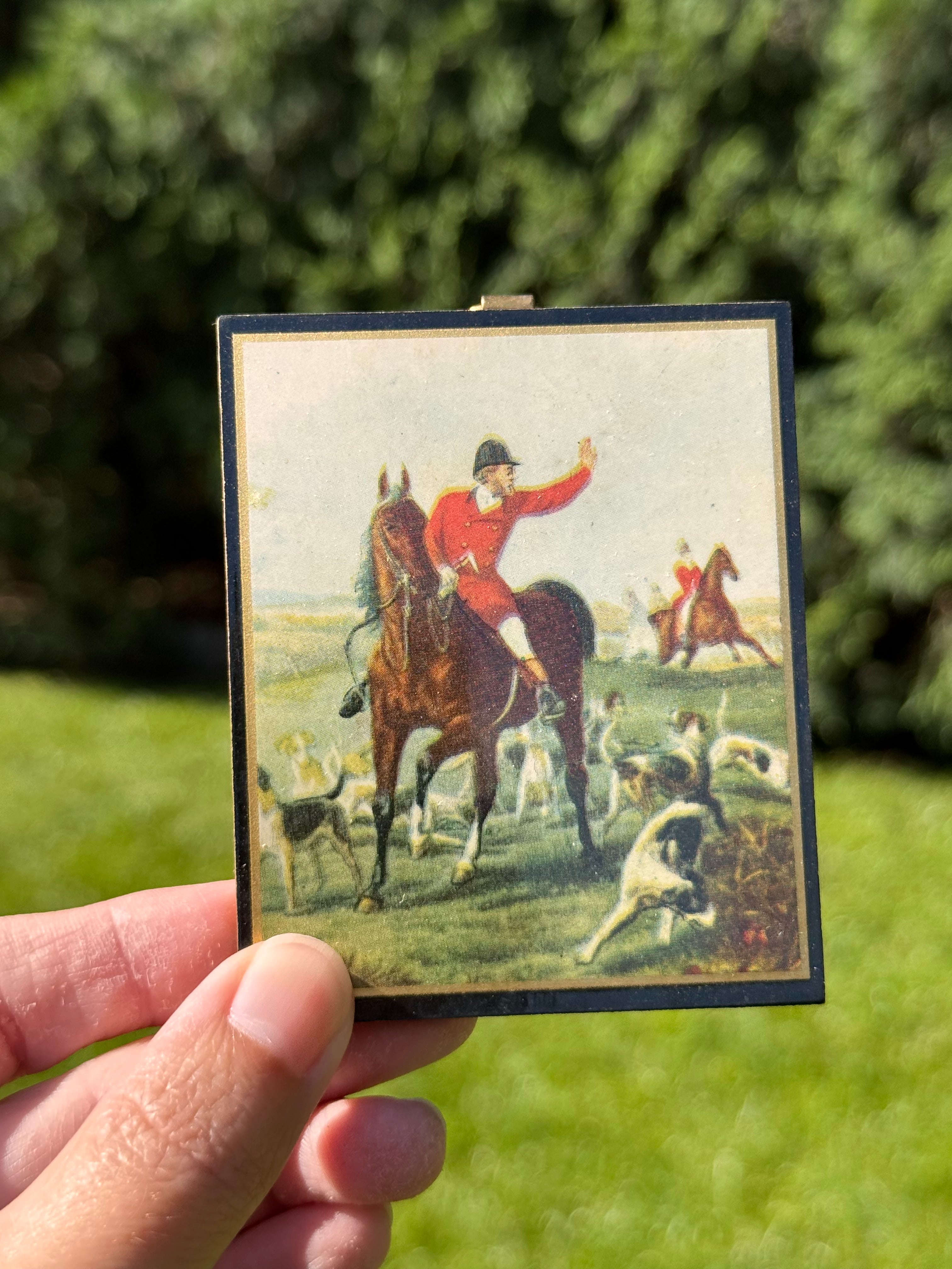 Vintage Stevens Sporting Plaque Trio | Berwick Hunt, Tally Ho & The Death | English Equestrian Wall Hangings