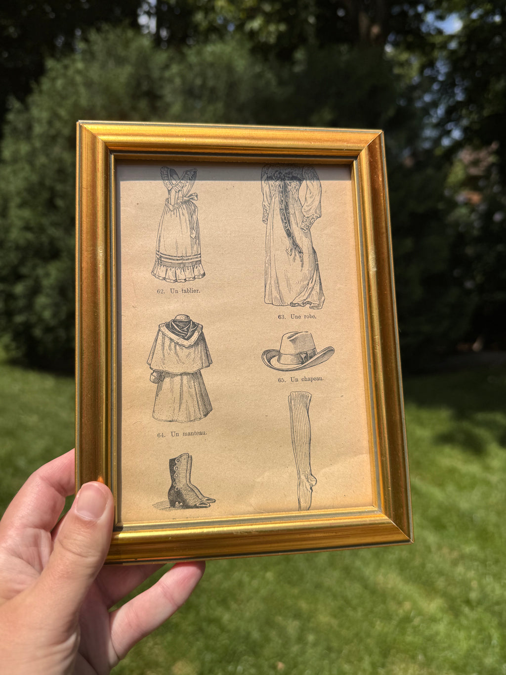 Framed French Fashion Engraving | Petit à Petit Antique Book Illustration | 5” × 7”