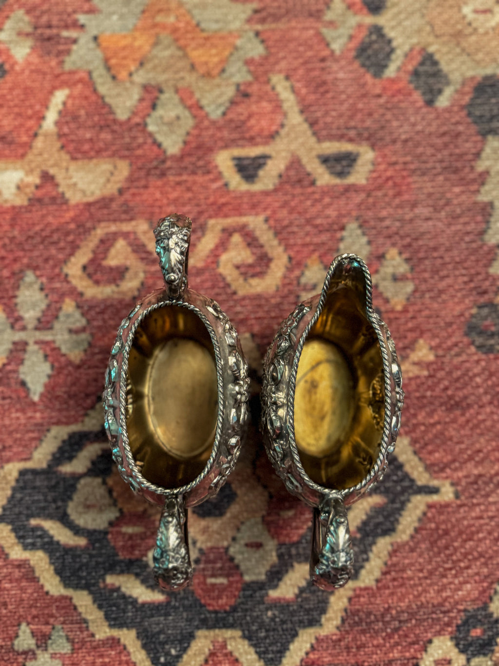 Antique James W. Tufts Quadruple Silverplate Creamer & Sugar Set | Boston