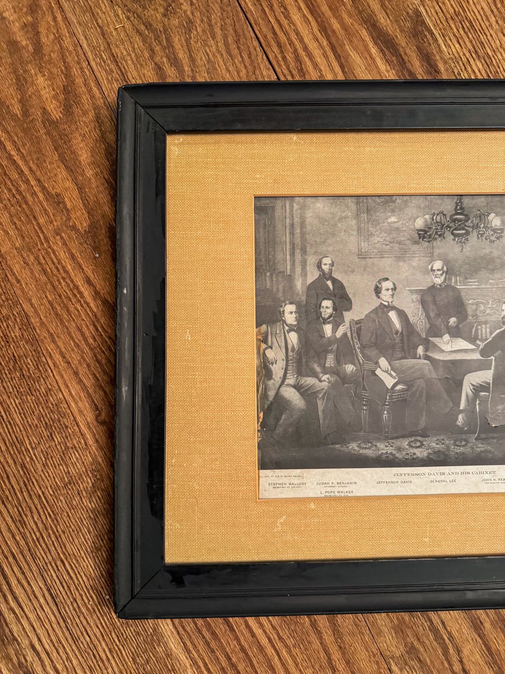 Antique Jefferson Davis and His Cabinet Framed Print | 1904 Historical Americana
