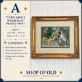 Vintage “Turn About Is Fair Play” Framed Print | Girl & Collie Dog Art