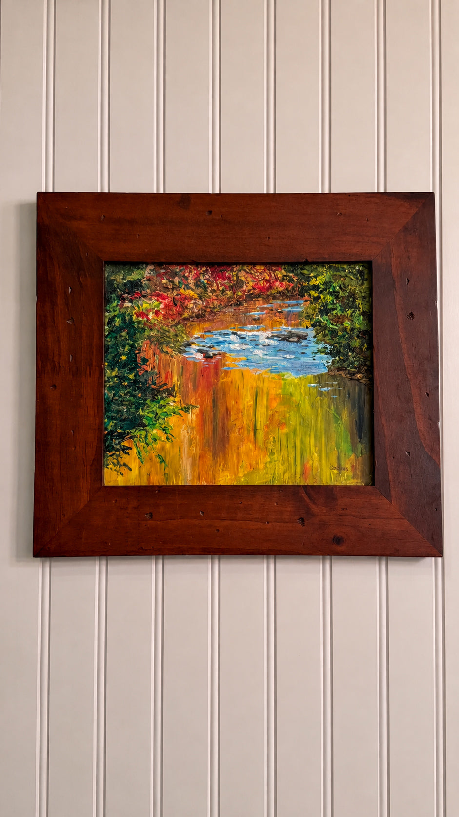 Sonny Collins “Autumn Splendor” Original Oil Painting in Solid Wood Frame