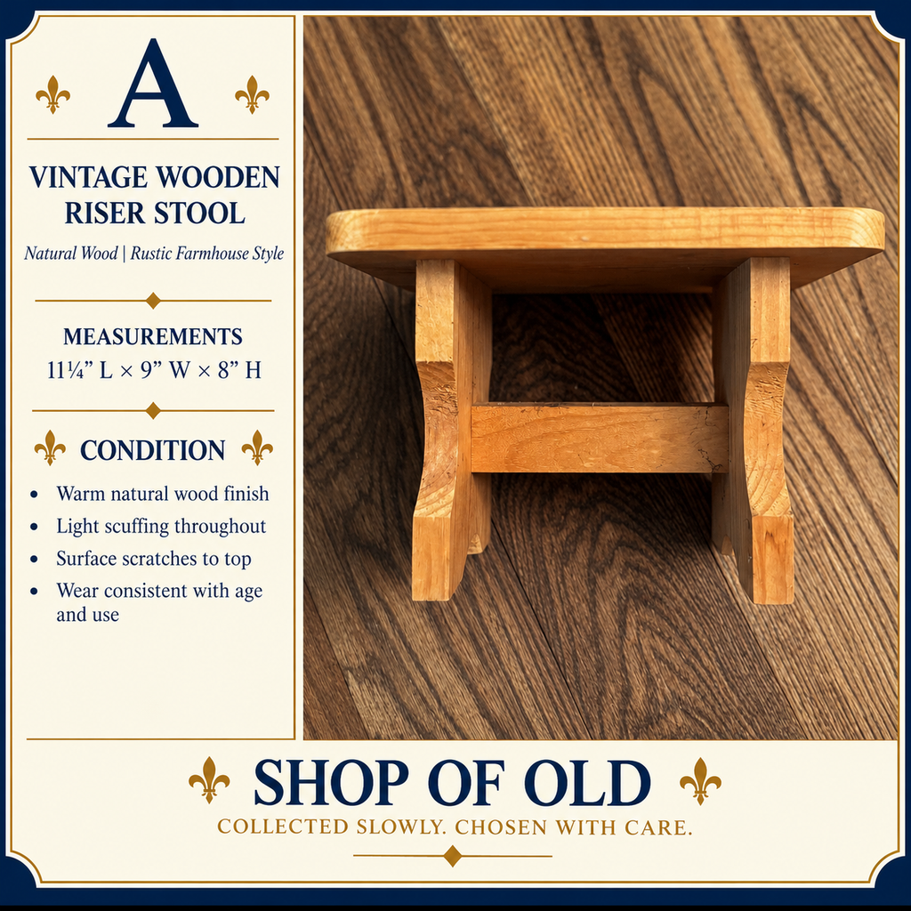 Vintage Wooden Riser Stool | Natural Wood Display Stand