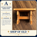 Vintage Wooden Riser Stool | Natural Wood Display Stand