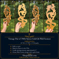 Vintage Pair of 1960s Syroco Gold Gilt Wall Sconces | Mid-Century Candle Sconces