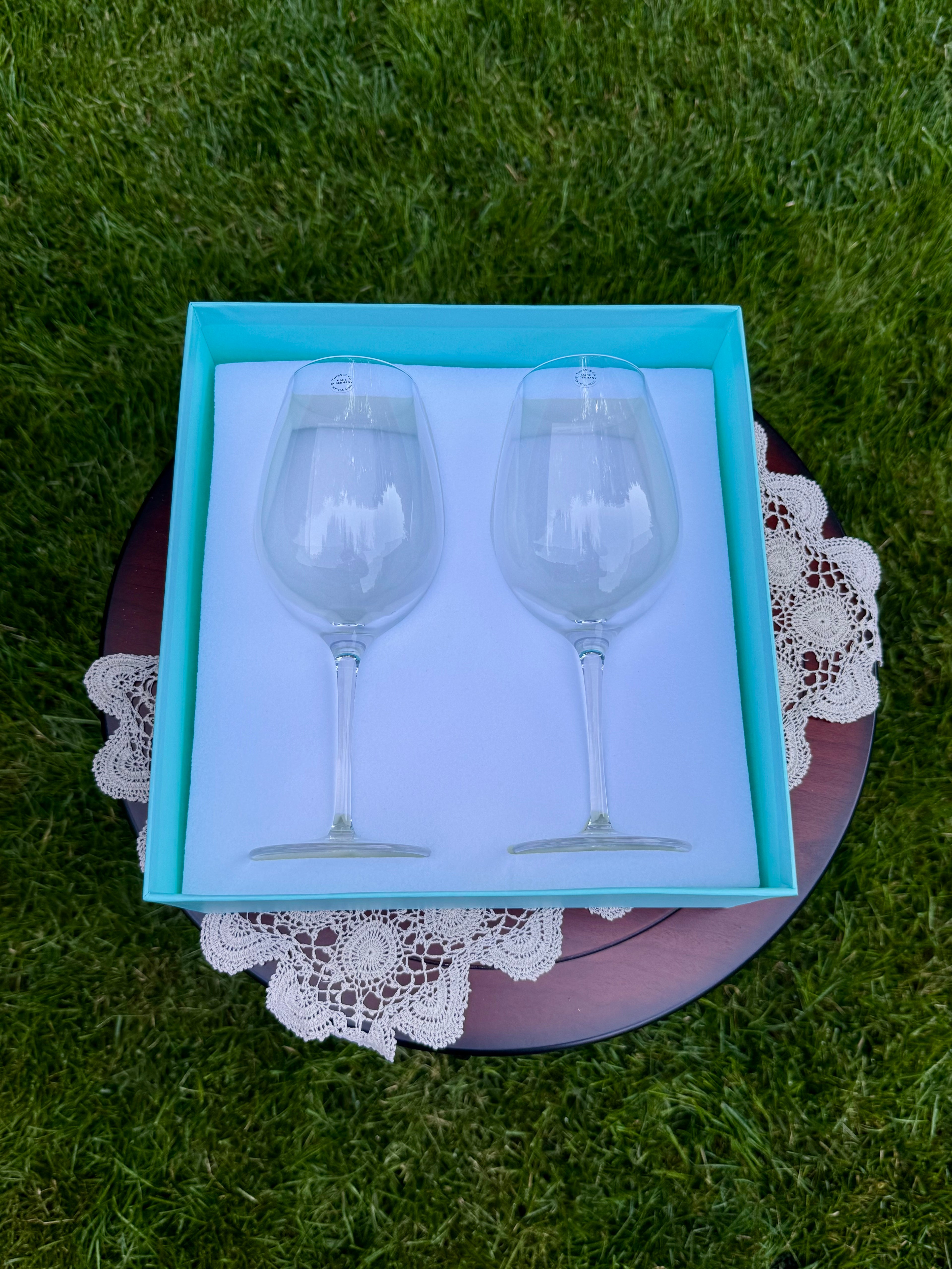 Tiffany & Co. Crystal Stemware Set with Original Tiffany Blue Box