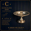 Antique Silver-Plated Footed Pedestal Riser | Rope-Edge Compote Bowl