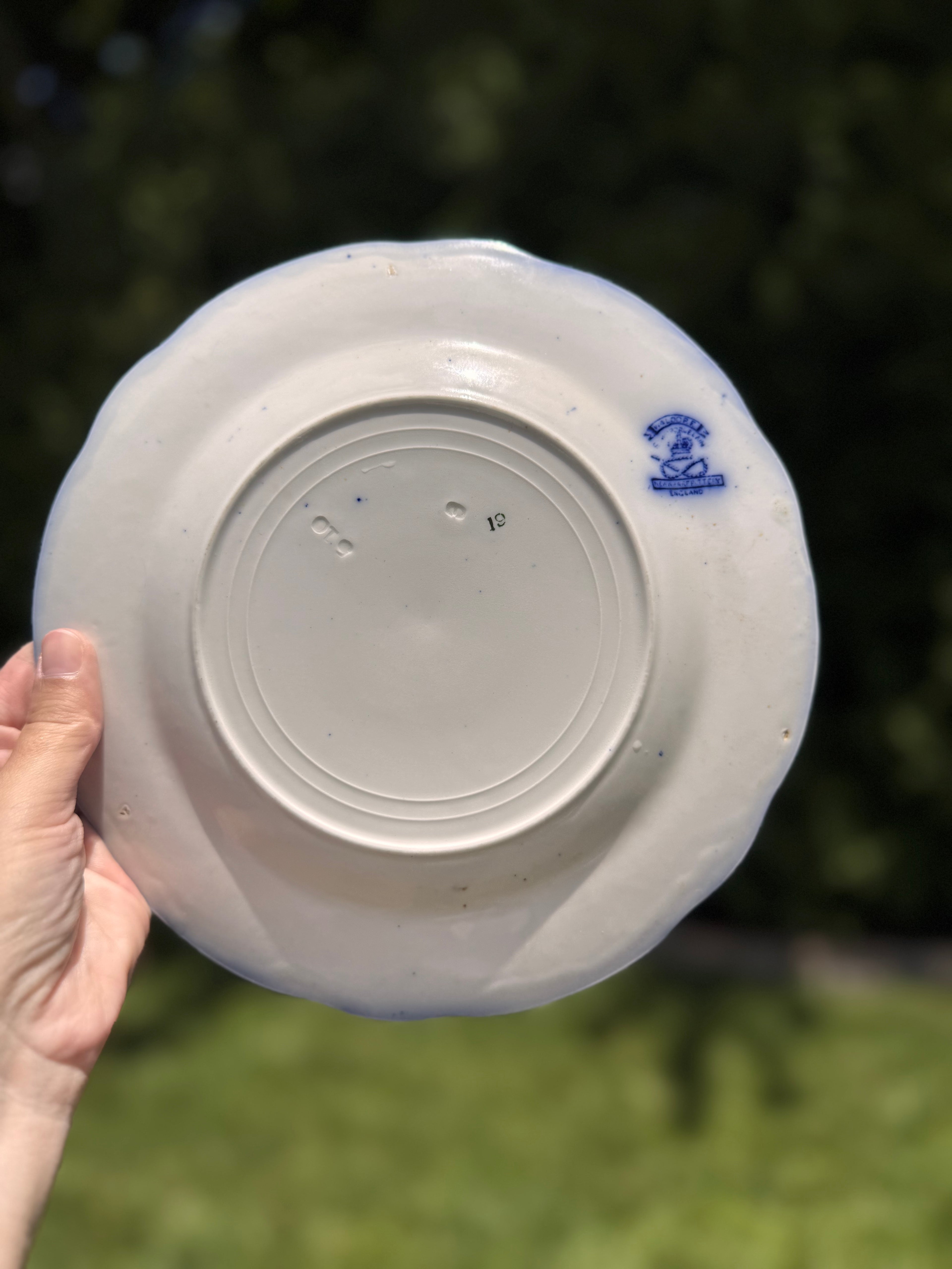 1890s English Flow Blue Waldorf Plate | 9” Staffordshire England