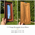 Vintage Rectangular Wood Accent Mirror with Carved Frame