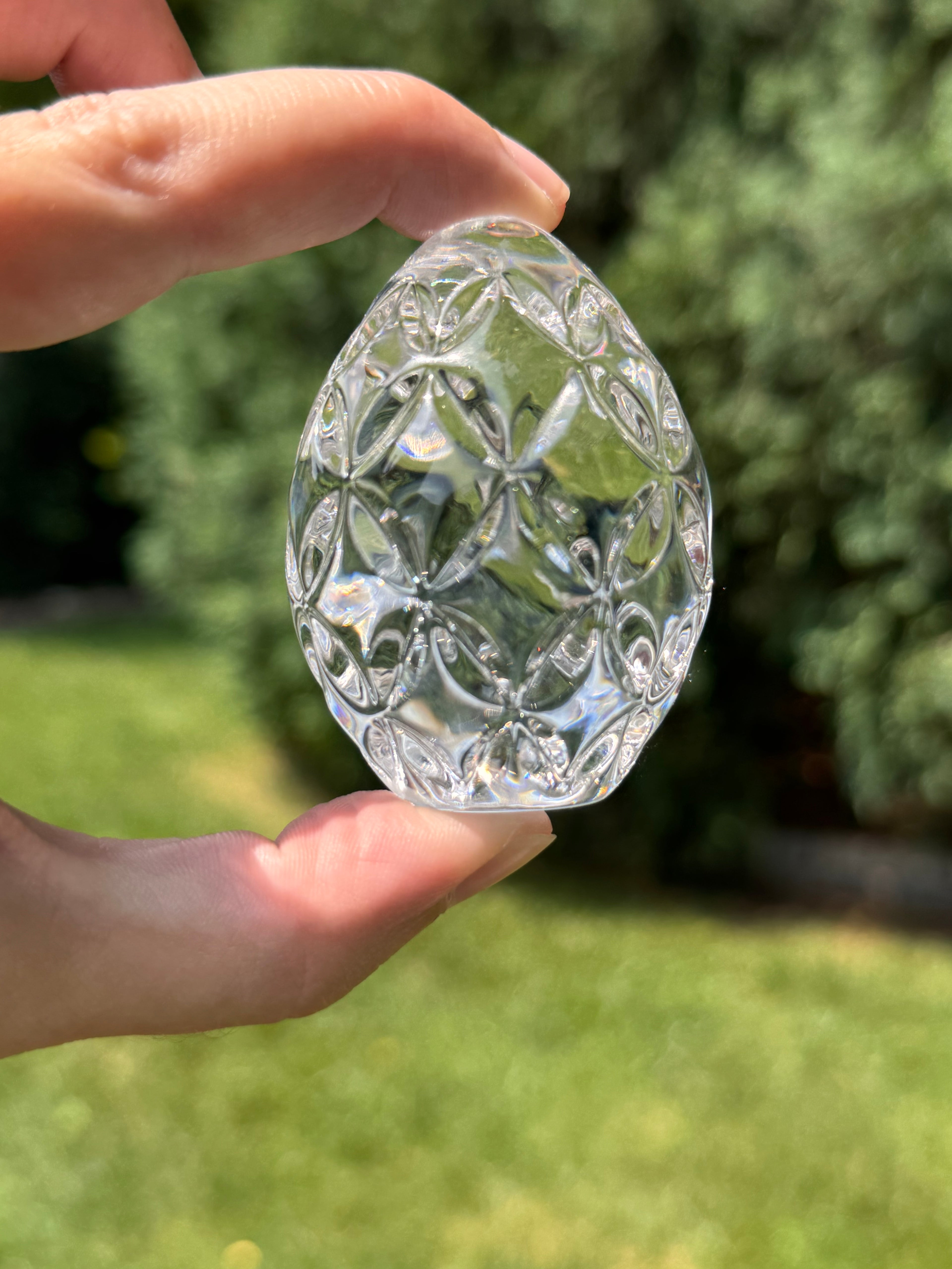Vintage Waterford Crystal Egg Hand Cooler Paperweight | Made in Ireland | Complete with Original Box & Papers