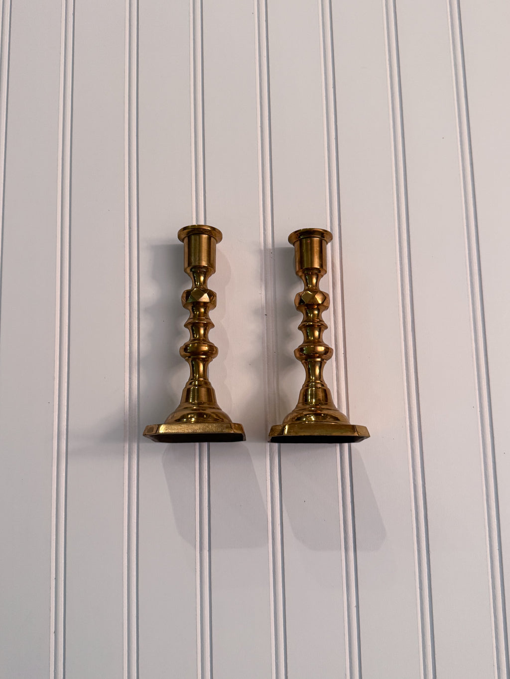 Vintage Solid Brass Candlestick Holders (Pair) | Classic Brass Candle Holders