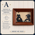 Portrait of Elijah & Hannah Robinson After Ruby Devol Fitch | Framed Folk Art Postcard Reproduction