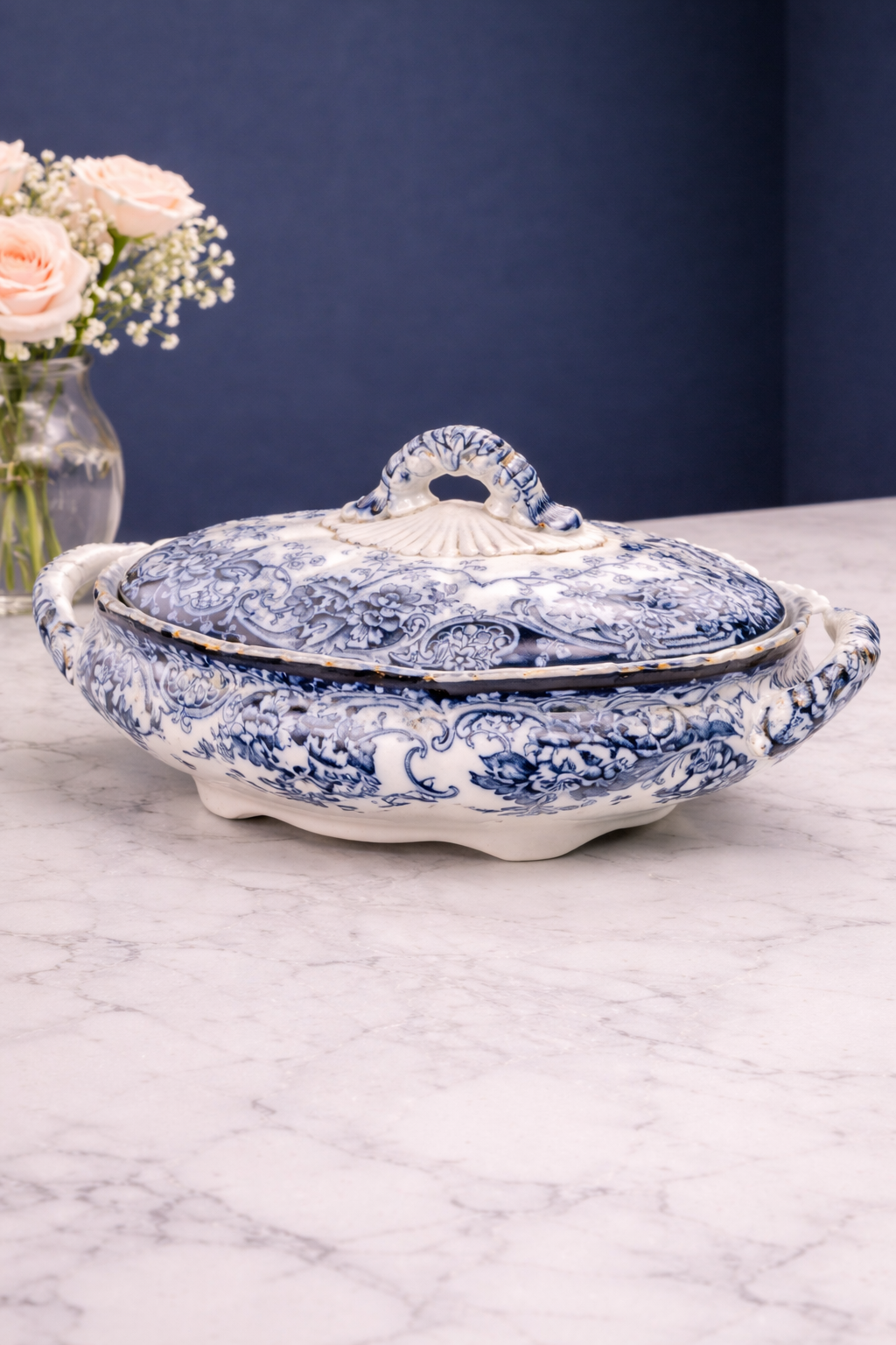 Early 20th C English Lordsware Chatsworth Covered Tureen