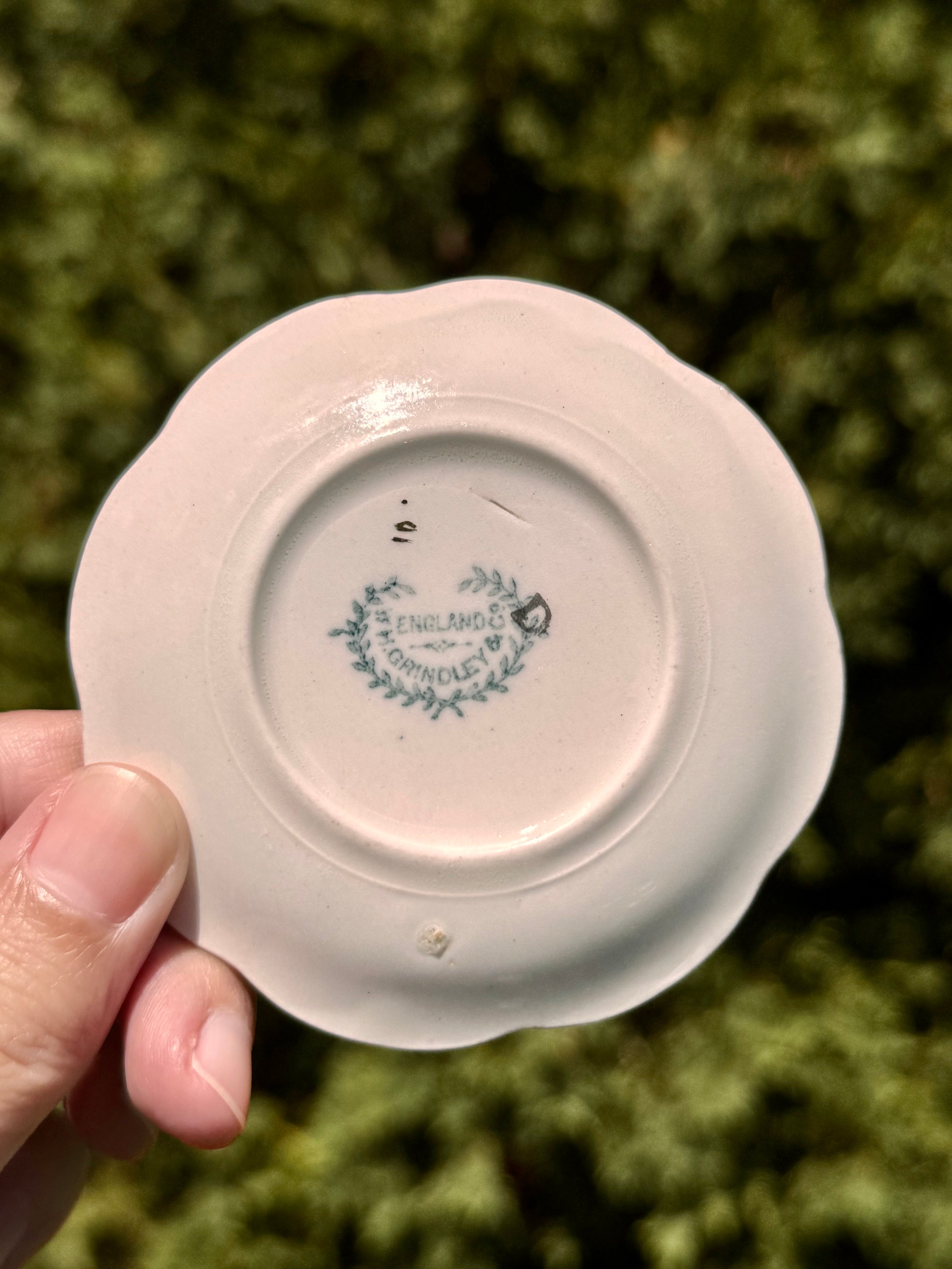 Antique English Gold Trim Butter Pats by A.J. Wilkinson | Set of 6