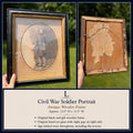Antique Civil War Soldier Portrait in Black & Gilt Wooden Frame