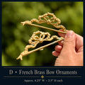 French Brass Bow Ornaments, Pair | Decorative Furniture Mount Fragments