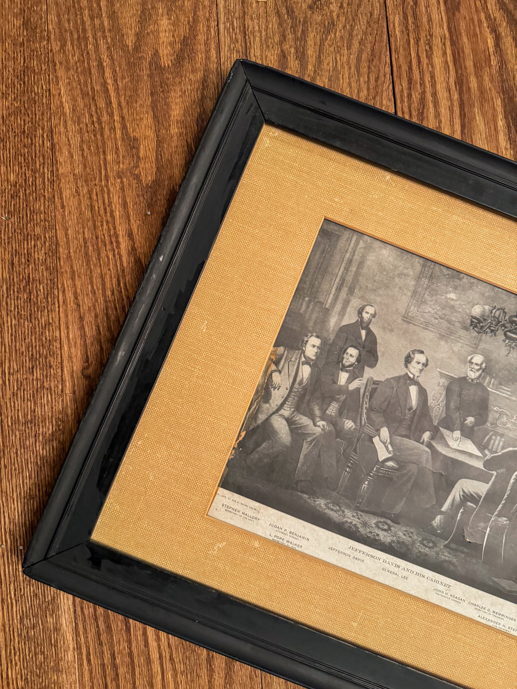 Antique Jefferson Davis and His Cabinet Framed Print | 1904 Historical Americana