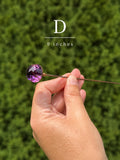 Victorian Purple Glass Hat Pin | 9”