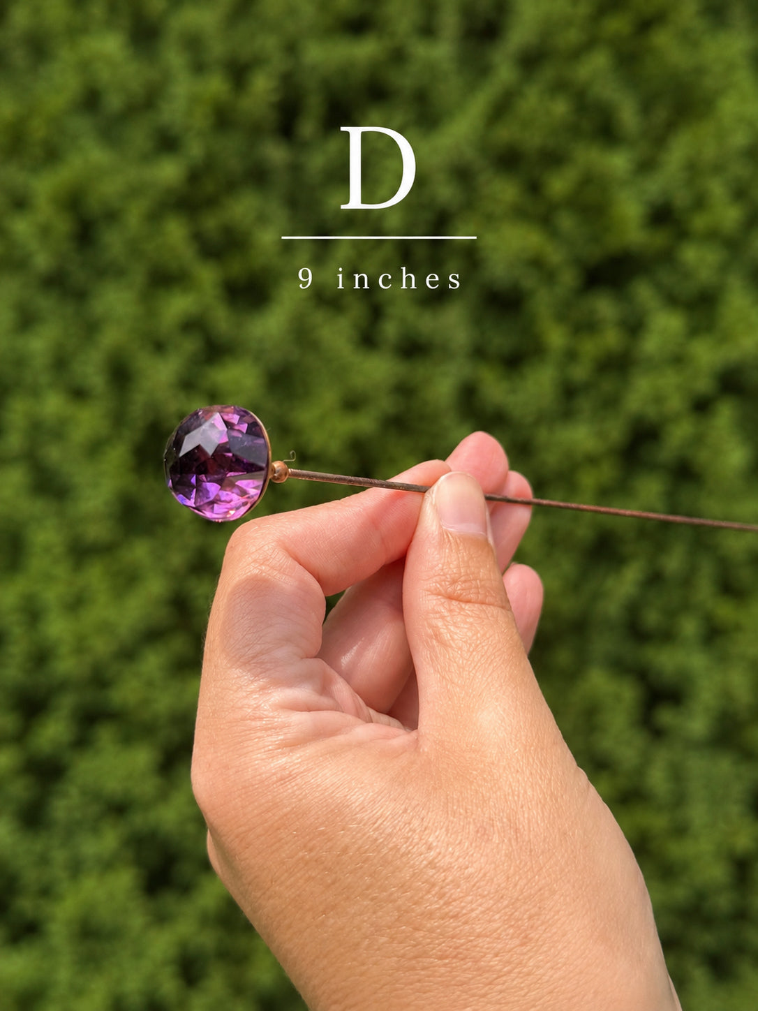 Victorian Purple Glass Hat Pin | 9”