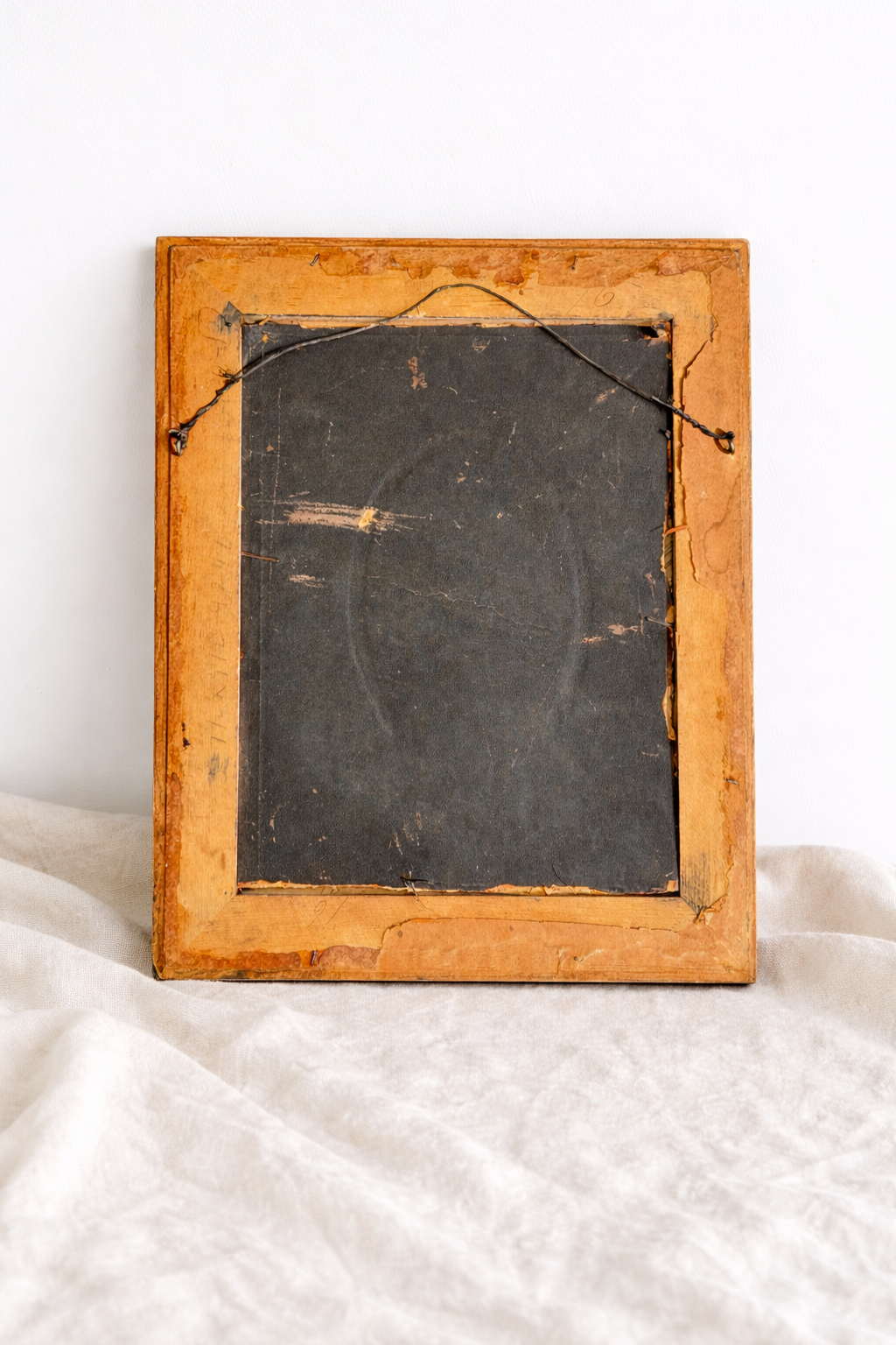 Antique Oval Portrait Shadowbox Frame w/ Hand-Tinted Photograph