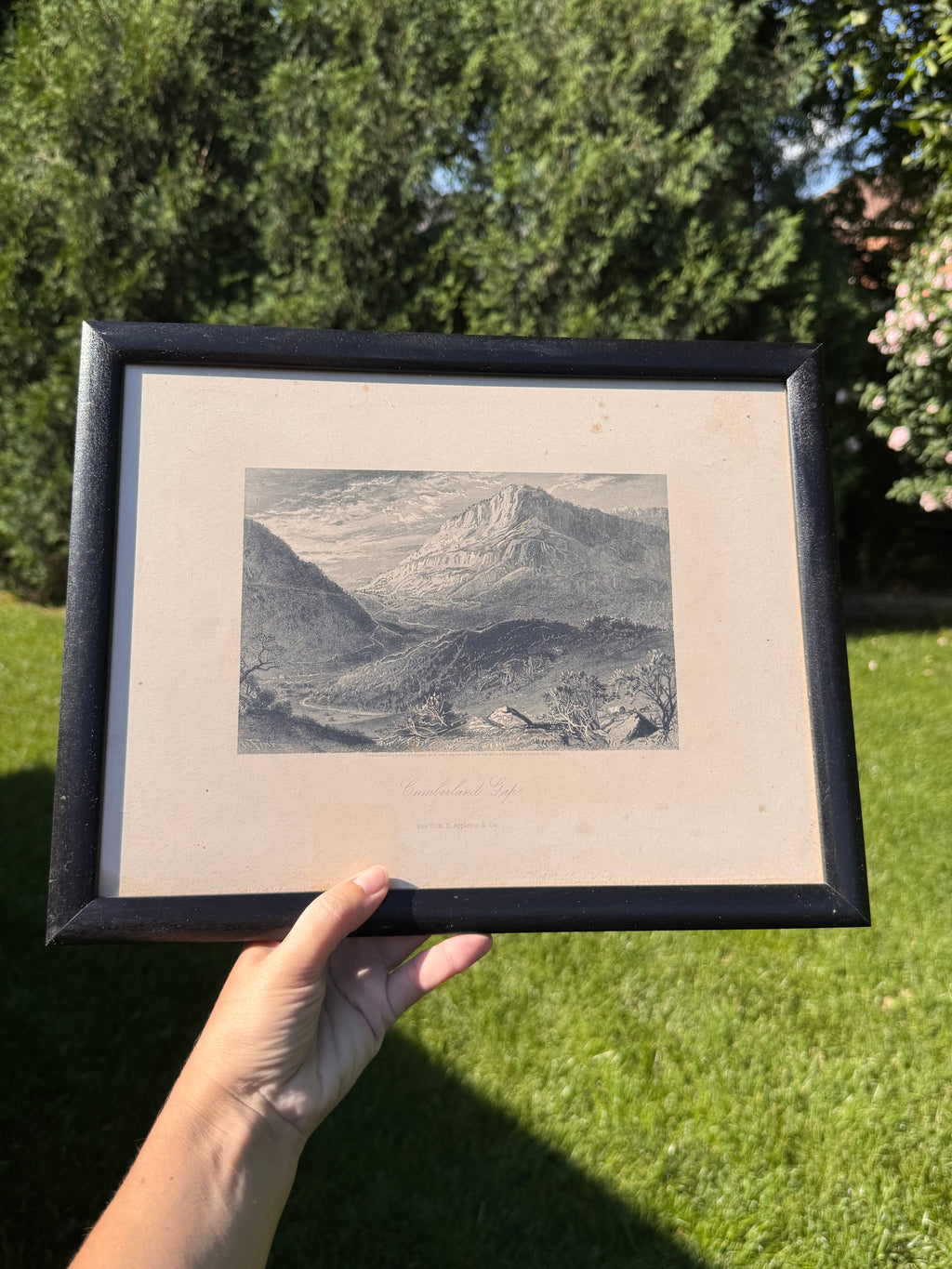 Antique Cumberland Gap Steel Engraving | Harry Fenn | Picturesque America | Professionally Framed Landscape