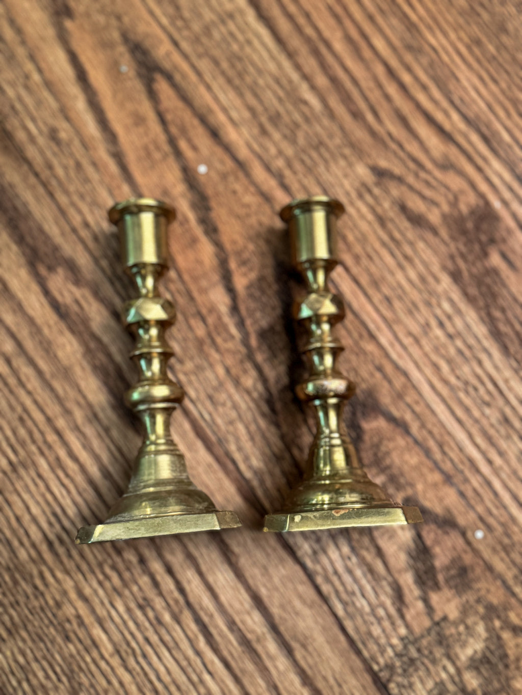 Vintage Solid Brass Candlestick Holders (Pair) | Classic Brass Candle Holders
