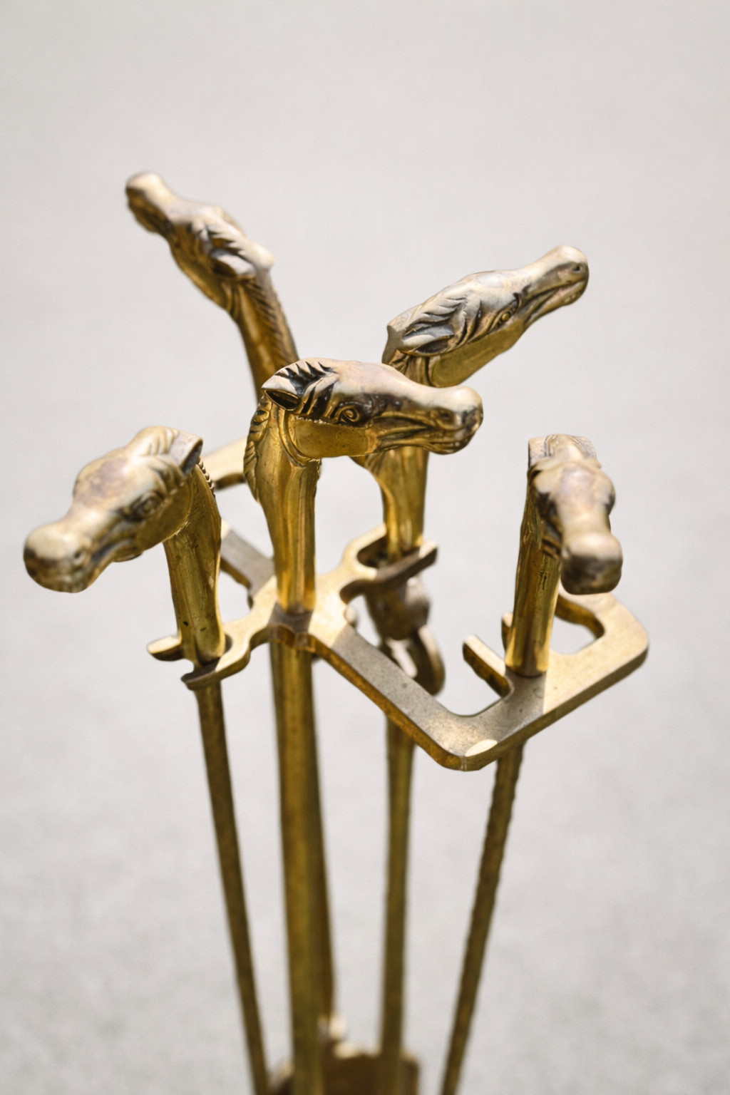 Equestrian Brass Fireplace Tool Set | Estate Collection, 30.5”