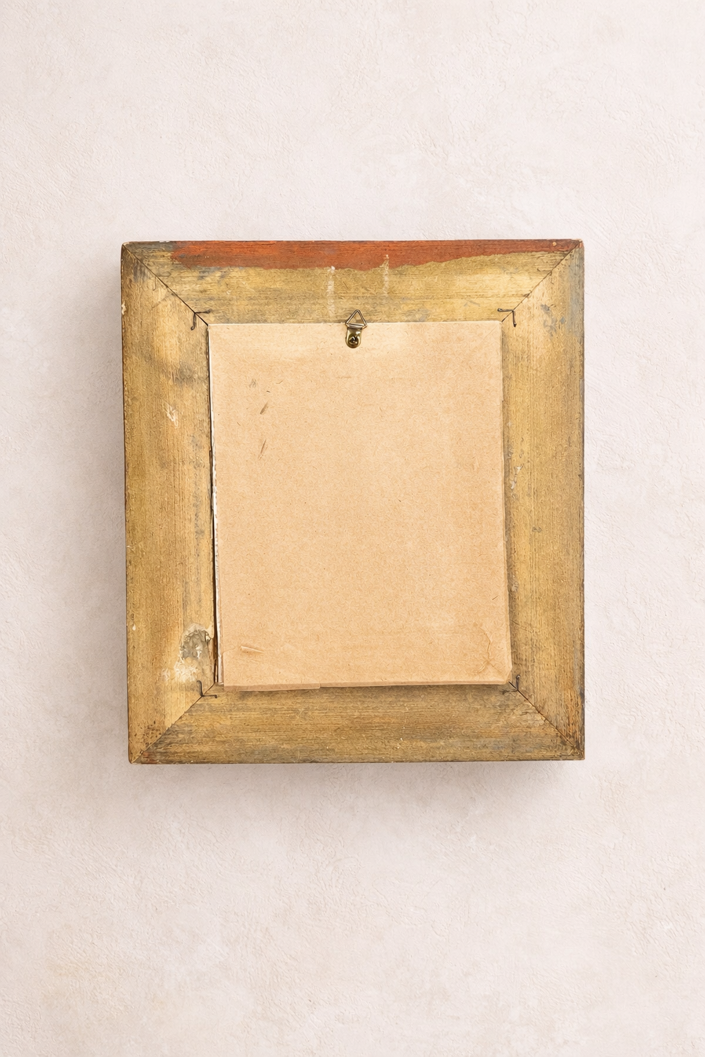 Miniature Oil Painting on Masonry in Ornate Gilt Frame with Stand