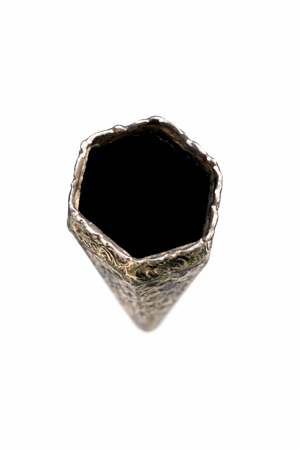 1923 Repoussé Silverplate Spill Vase | Pastoral Relief, Hand-Hammered Form